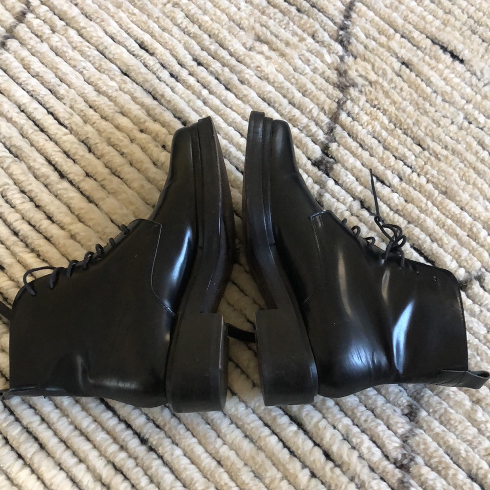 Acne Black Lace-Up Leather Boots - Picture 7 of 8
